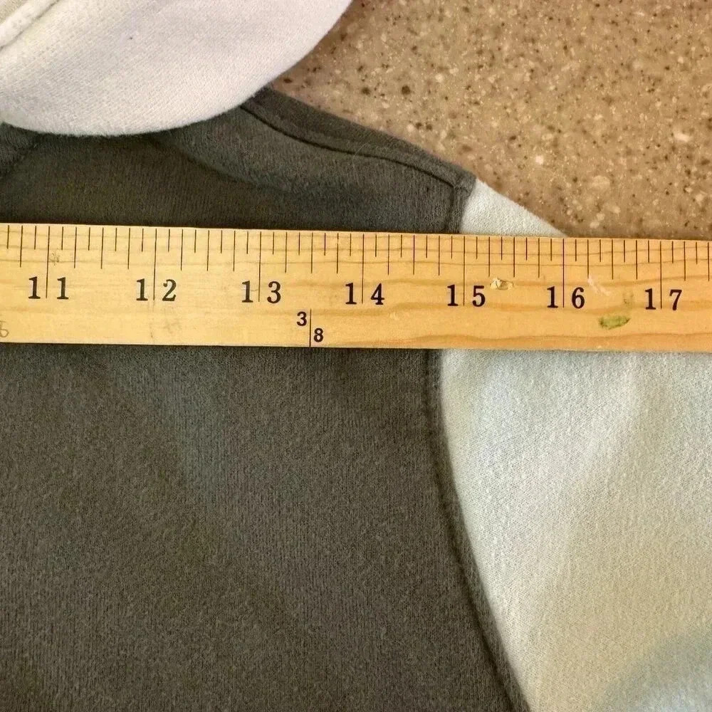 Lands' End Serious Sweats Sweatshirt Hoodie Size M 10-12 Color-Block Pullover - Picture 4 of 8